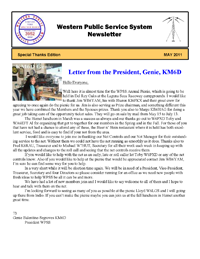 May 2011 Newsletter