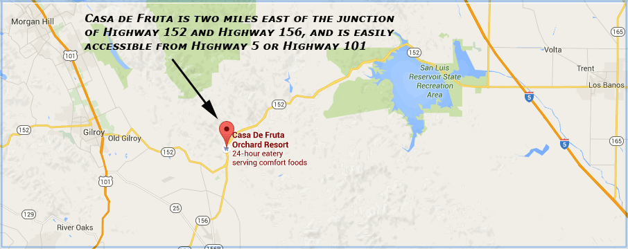 Map to Casa de Fruta